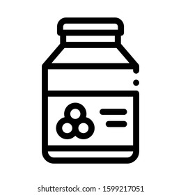 Jar With Caviar Icon Vector. Outline Jar With Caviar Sign. Isolated Contour Symbol Illustration