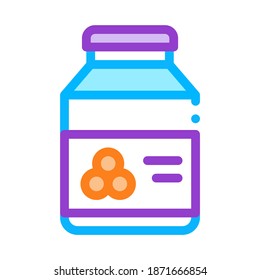 Jar With Caviar Icon Vector. Outline Jar With Caviar Sign. Isolated Contour Symbol Illustration