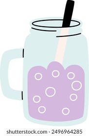 Jar With Cocktail Vector Illustration