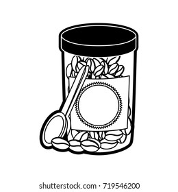 jar with coffee beans  vector illustration
