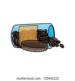 jar with coffee beans  vector illustration