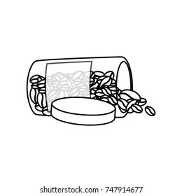 jar with coffee beans  vector illustration