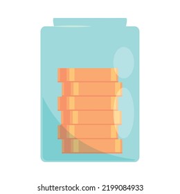 jar with coins money income icon