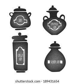 Jar collection, Vector silhouette