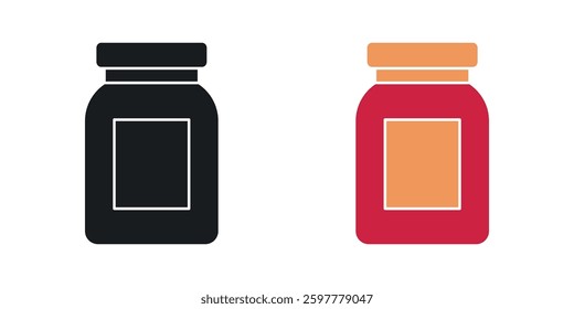 Jar colored icon set. Stock Vector