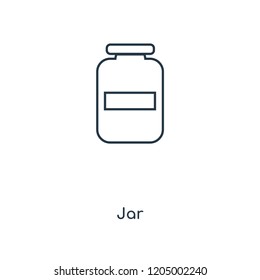 Jar concept line icon. Linear Jar concept outline symbol design. This simple element illustration can be used for web and mobile UI/UX.