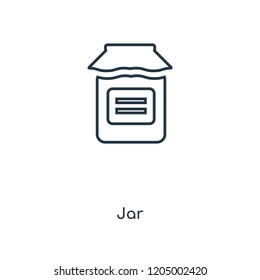 Jar concept line icon. Linear Jar concept outline symbol design. This simple element illustration can be used for web and mobile UI/UX.