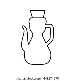 Jar concept represented by bottle of glass icon. isolated and flat illustration 