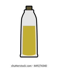 Jar concept represented by olive oil inside bottle of glass icon. isolated and flat illustration 