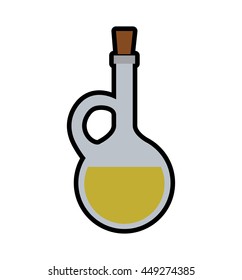 Jar concept represented by olive oil inside bottle of glass icon. isolated and flat illustration 