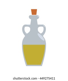 Jar concept represented by olive oil inside bottle of glass icon. isolated and flat illustration 