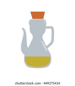 Jar concept represented by olive oil inside bottle of glass icon. isolated and flat illustration 