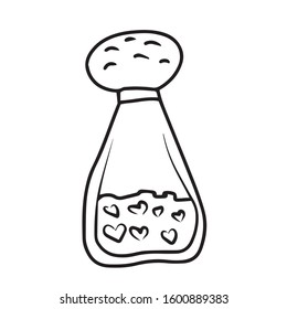 A jar of condiments with a heart. Vector illustration.Form for banners, postcards.Holiday.