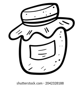 Jar, Container Doodle for Cozy Home, Coloring Page or Book for Children and Adults