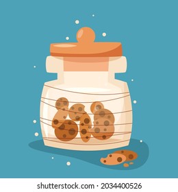 Jar mit Keksen im flachen Stil