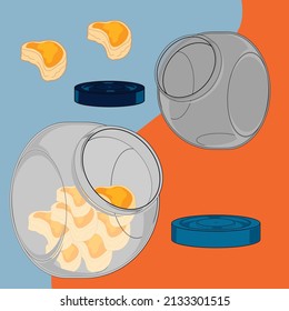 Ilustración vectorial de jar y cookies