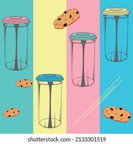 Ilustración vectorial de jar y cookies