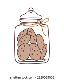 A jar of cookies. Vector illustration in a flat style.