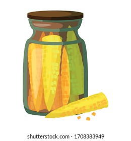 Jar-Mais-Vektorillustration Symbol.Cartoon-Vektorillustration Symbol einzeln auf weißem Hintergrund Mais.