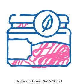 jar for cosmetics zero waste doodle icon sketch vector. jar for cosmetics zero waste sign. isolated symbol illustration