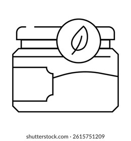 jar for cosmetics zero waste line icon vector. jar for cosmetics zero waste sign. isolated contour symbol black illustration