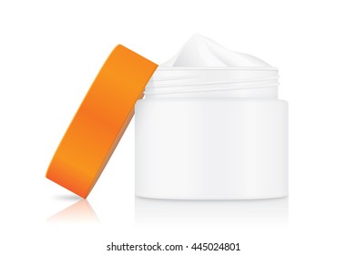 Jar Of Cream Container Opaque Orange Cap 