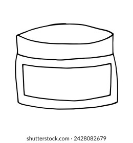 jar of cream hand drawn in doodle style. minimalism, monochrome, scandinavian.