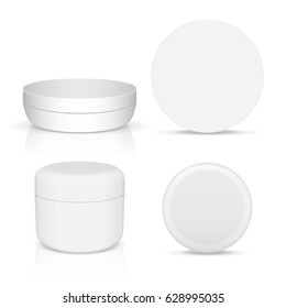 A jar of cream for your design and logo. It's easy to change colors. Mock Up. Vector EPS 10