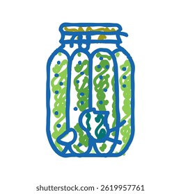jar cucumber doodle icon sketch vector. jar cucumber sign. isolated symbol illustration