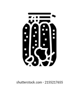 jar cucumber glyph icon vector. jar cucumber sign. isolated contour symbol black illustration