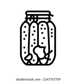 jar cucumber line icon vector. jar cucumber sign. isolated contour symbol black illustration