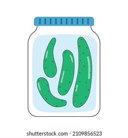 Jar of cucumber pickle. icon vector illustration