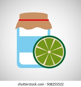 jar cute blue with jam lemon graphic vector illustration eps 10