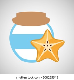 jar cute blue with jam orange graphic vector illustration eps 10