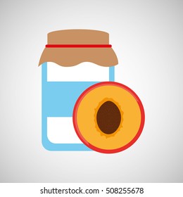jar cute blue with peach jam graphic vector illustration eps 10