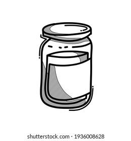 Jar doodle Vektorsymbol. Zeichnen Skizze Illustration handgezeichnet Linie.
