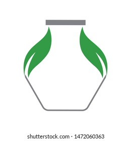 Jar drawn vector lettering and jar illustration, modern organic minimalist jar logo vector. 