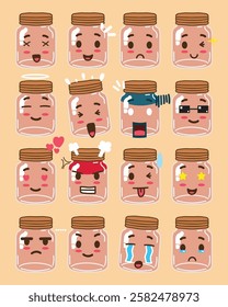 a Jar Emoticon Set for a design element or emoji project