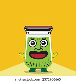 Jar con expresión de felicidad Caricatura Concepto Vector Ilustración