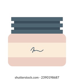 Jar of face cream. Cosmetic beauty product in bottle. Flat graphic vector illustrations isolated on white background