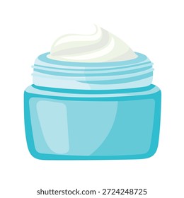 Jar of face cream. Flat vector clipart, illustration with isolated background.