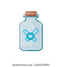 Jar with a fairy inside, pixel art object