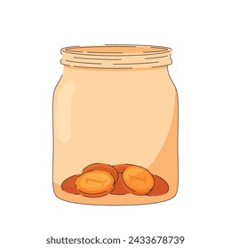 Jar with a few coins at the bottom. Concept financial literacy, savings, bank deposits, donation
