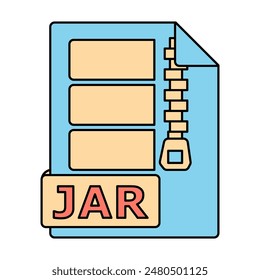 Icono de archivo JAR. Símbolo de formato de Archivar Java para desarrollo de software