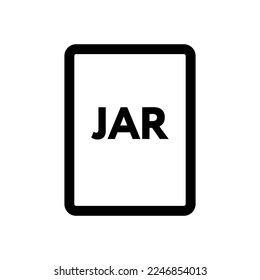 JAR file icon line isolated on white background. Black flat thin icon on modern outline style. Linear symbol and editable stroke. Simple and pixel perfect stroke vector illustration.