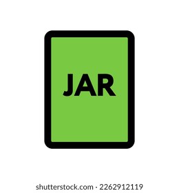Línea de icono del archivo JAR aislada en fondo blanco. Icono delgado plano negro sobre el estilo de contorno moderno. Símbolo lineal y trazo editable. Ilustración vectorial de trazo simple y de píxel perfecto.