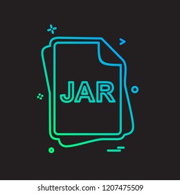 JAR file type icon design vector