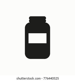 Jar flat design illustration. Simple vector icon.