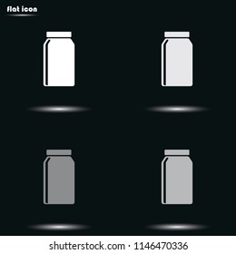 Jar flat grayscale vector icon.