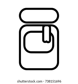 jar flat icon. black outline